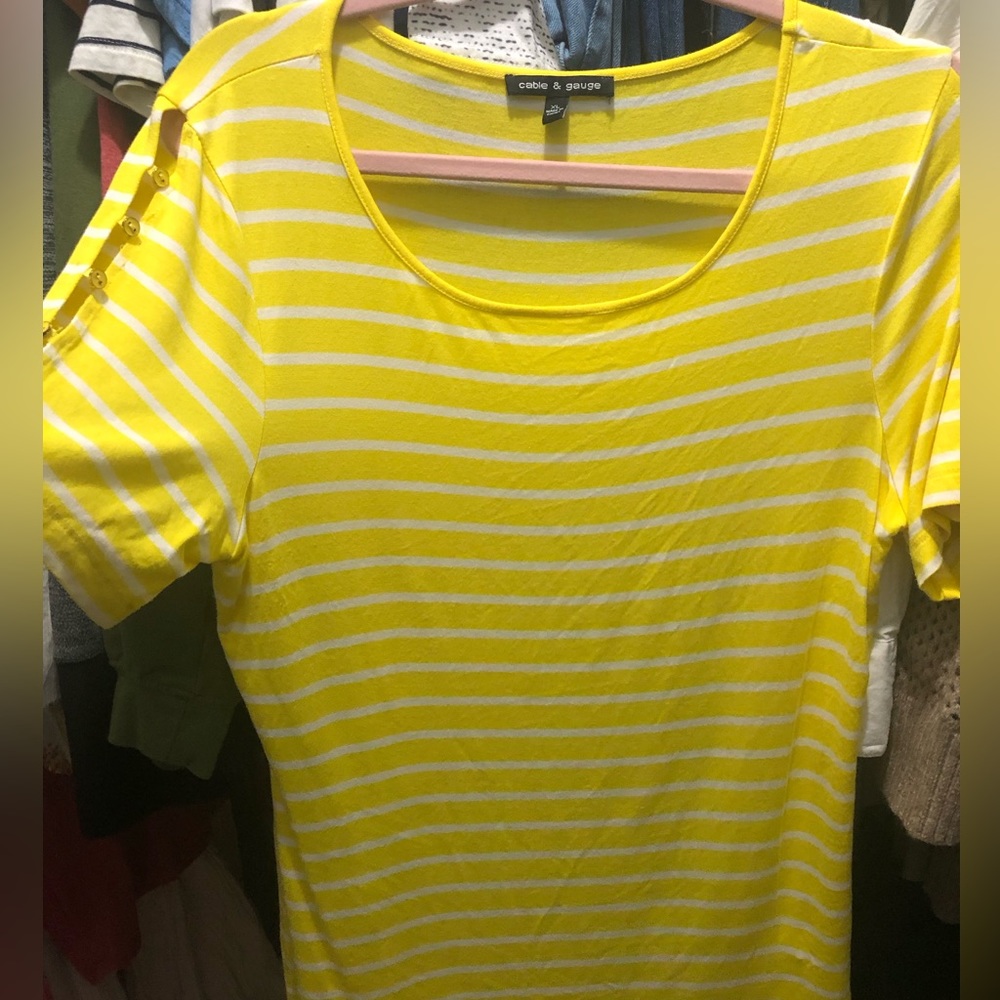 Yellow striped blouse t shirt